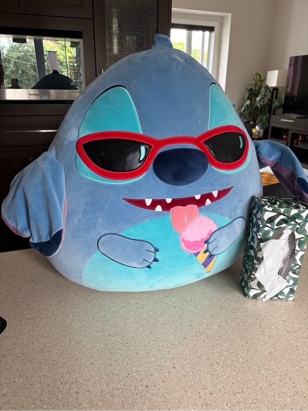 Disney big Squishmallow stitch Character Pillow with Red Sunglasses